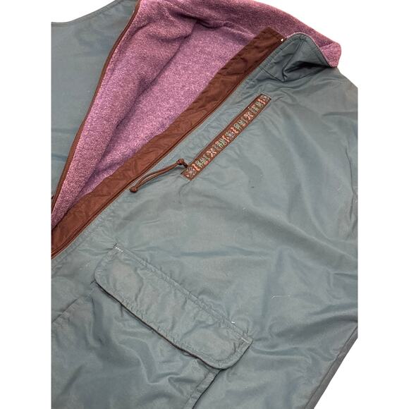 Vtg REI Teen XL 16-18 fleece lined vest retro teal purple 22x29 Aztec preppy - Picture 3 of 6
